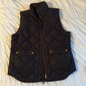 J Crew Black Quilted Vest Size: Medium, Condition: Like new